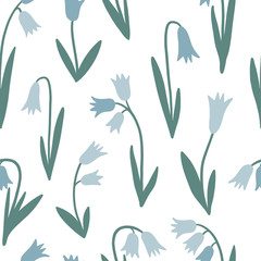 Floral simple seamless pattern, spring or summer graphic design