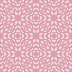 Vector seamless batik pattern with irregular doodl texture in geometric layout. Ethnic pink background. Wallpaper, fabric, paper, textile template. Hand drawn.