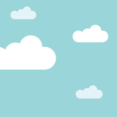Blue sky clouds background, vector illustration