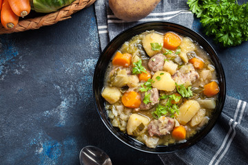 Pichelsteiner, German stew that contains meat - obrazy, fototapety, plakaty