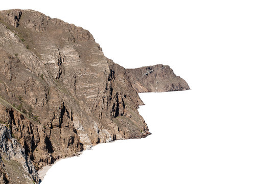 Broun mountain, island or hills isolated on white. scarp