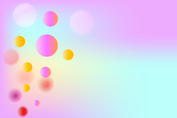 Abstract light background with colored bubbles in gentle colors