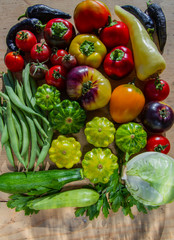 Naklejka na ściany i meble group of vegetables on a wooden