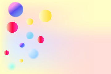 Abstract light background with colored bubbles in gentle colors