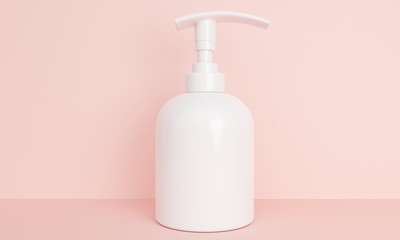 Mockup bottle for cream or liquid soap. 3d rendering