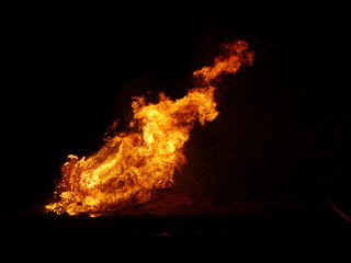 Fototapeta na wymiar Christbaumverbrennung Weihnachtsbaumverbrennung Feuer Flammen und Feuerwehr