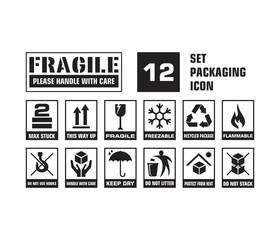 Fragile Icon, Packaging Sign