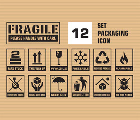 Fragile Icon, Packaging Icon Vector
