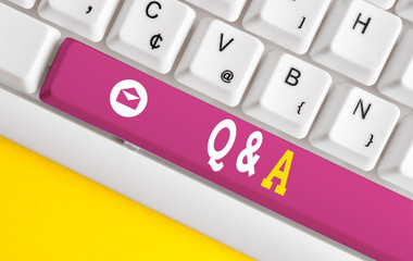 Word writing text Q And A. Business photo showcasing a period of time or an occasion when someone...