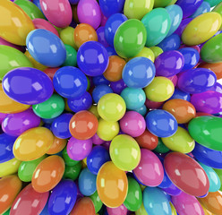 abstract colorful background. wide angle of multicolored spheres, 3d wallpaper and background texture. 3d illustartion