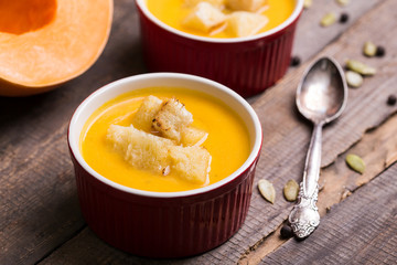 delicious and healthy pumpkin soup cream