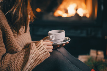 Beautiful girl in a warm sweater