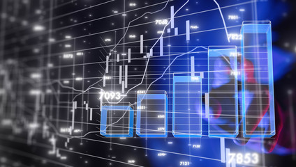 Business intelligence. Diagram, Graph, Stock Trading, Investment dashboard