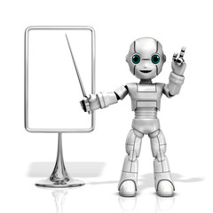 3d robot with blank board