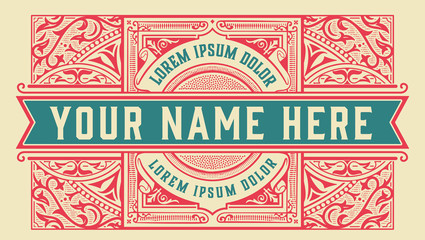 Old logo with floral frame