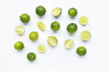 Limes isolated on white background.
