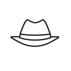 vintage male spy hat icon- vector illustration