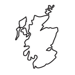 abstract black outline of Scotland map- vector illustration