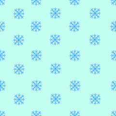 Seamless pattern with blue snowflakes. Vector graphics. Flat icon. Background. Your design. Vector EPS10.