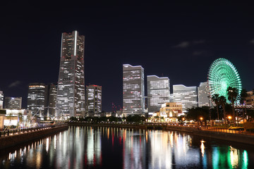 みなとみらいの夜景（神奈川県）,minatomirai,yokohama city,kanagawa pref,japan