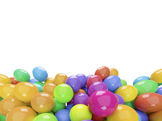 abstract colorful background. with white space for text or brand name. ide angle of multicolored spheres, 3d wallpaper and background texture. 3d illustartion