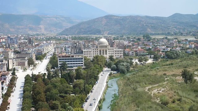 Beautiful panoramic view of city of Berat,Albania
