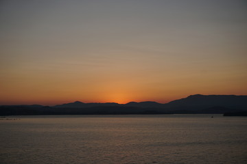 Sunset in the mediterranean sea.