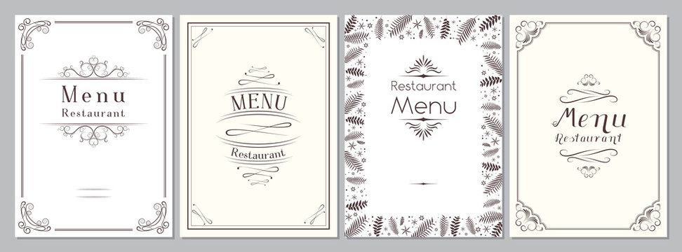 Classic/ retro/ vintage restaurant menu cover - A4 format, template