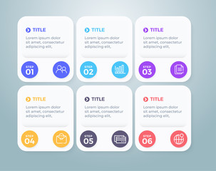 Obraz premium Vector infographic design template with 6 options steps