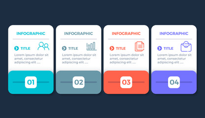 Vector infographic design template with 4 options steps