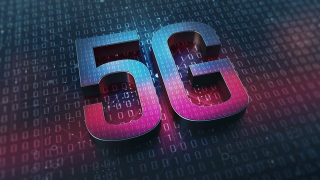 Digital 5G data.5G binary code.5G big data.Program codes for 5G speed