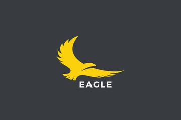 Eagle Flying Soaring Logo abstract design vector template. Falcon Hawk Logotype concept icon.