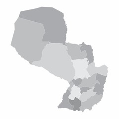 Paraguay regions map