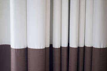 White and brown curtain
