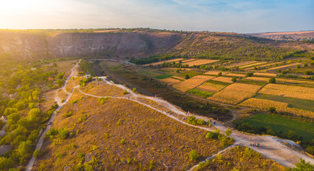 Naklejka premium Old Orhei Monastery in Moldova Republic. Aerial view