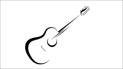 Guitar icon  Acoustic musical instrument sign Isolated on white background.