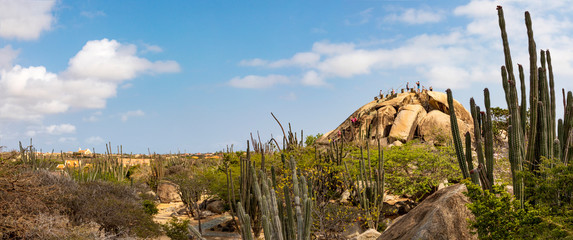Aruba, die Casibari-Felsen auf der karibischen Insel, Panorama