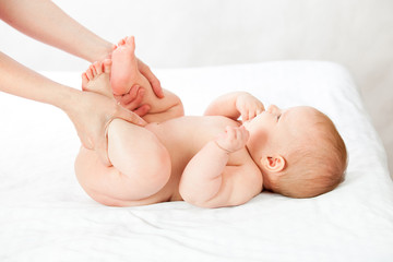 Fototapeta na wymiar baby massage