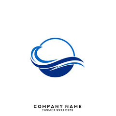 Water wave Logo Template