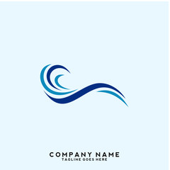 Obraz premium Water wave Logo Template