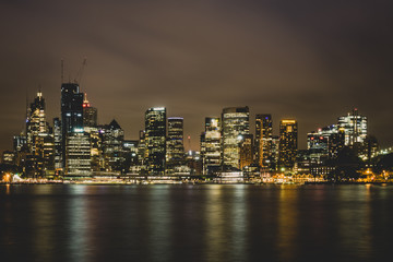 Plakat Sydney High-rise Architecture and CBD at Night.