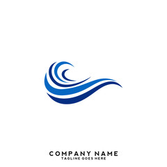 Obraz premium Water wave Logo Template