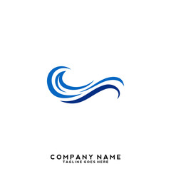 Obraz premium Water wave Logo Template