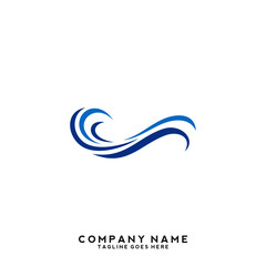 Fototapeta premium Water wave Logo Template