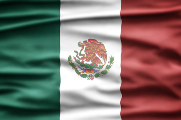 Mexican National Holiday. Mexican Flag background with national colors.
