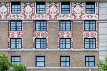 Building facade with windows, texture, architecture - image