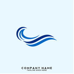 Obraz premium Water wave Logo Template