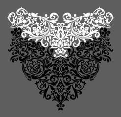 Black and white paisley pattern.