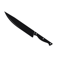 Knife icon, black isolated vector icon on white background