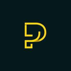 Letter P Line Simple Modern Icon Logo Design Template Element Vector